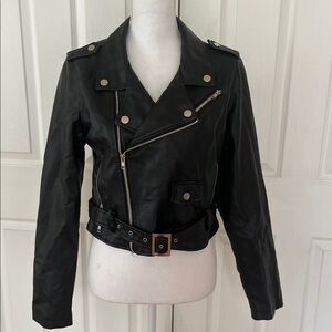 Windsor Black Biker Leather Jacket
